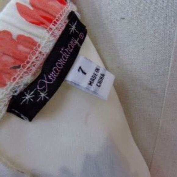 Xtraordinary Mini Floral Fit & Flare Dress Junior Size 7 Spaghetti Strap Spring - Picture 6 of 6